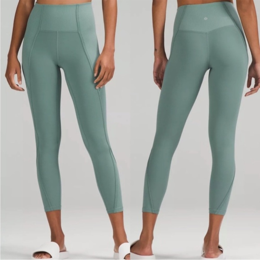 Lululemon Align Ribbed Panel High-Rise Tight 25" - Tidewater Teal, size 4